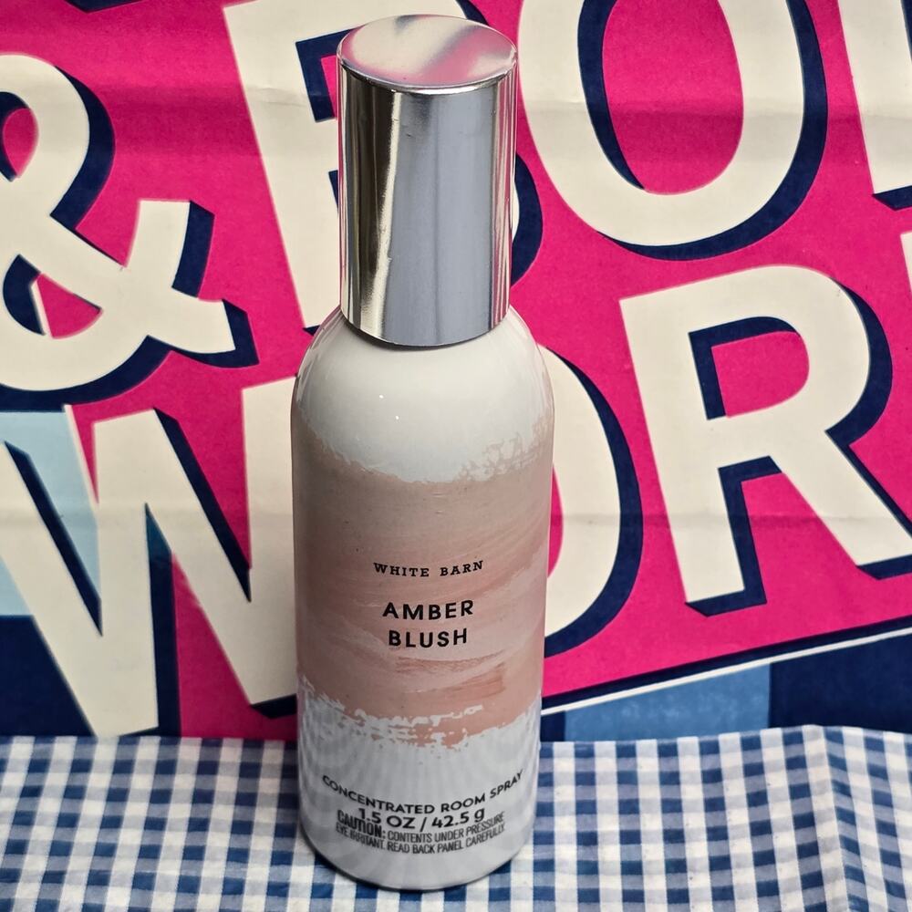 BBW Amber Blush Home Fragrance Room Spray White Barn